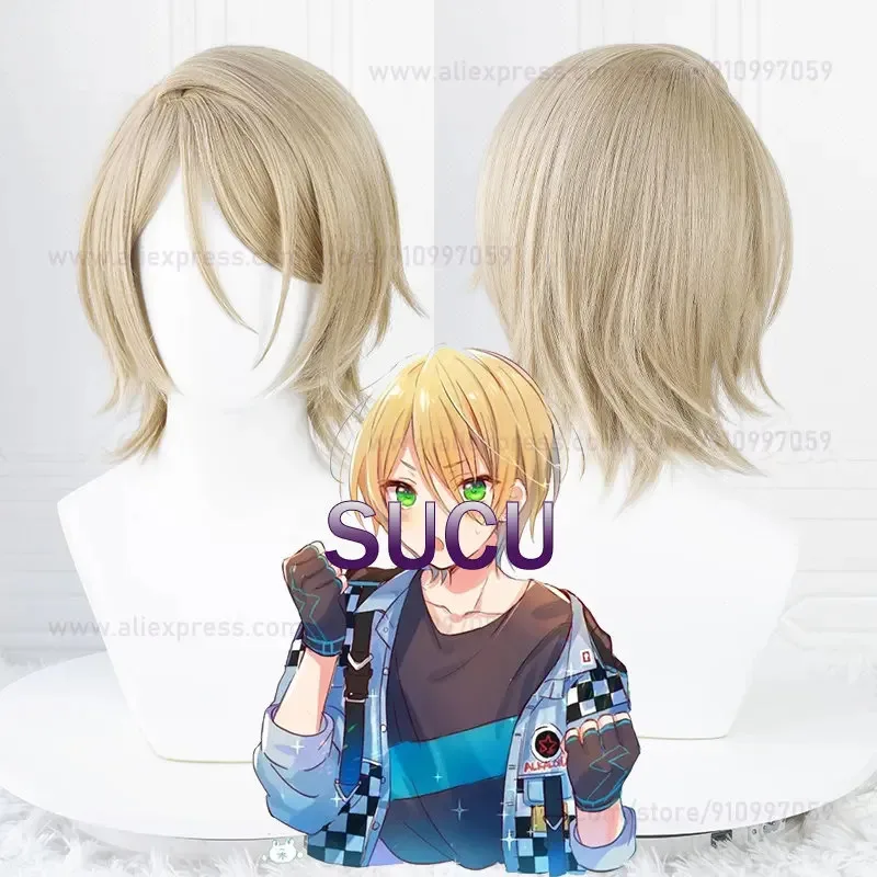 Shiratori Aira 코스프레 가발 게임 ES 헤어 브라운 35cm 애니메이션 가발 내열성 합성 머리카락