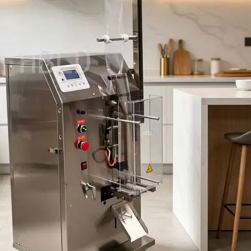 

Commercial Electric Liquid Packaging Machine Stainless Steel with Back Sealing And Three Side Sealing for Business Use