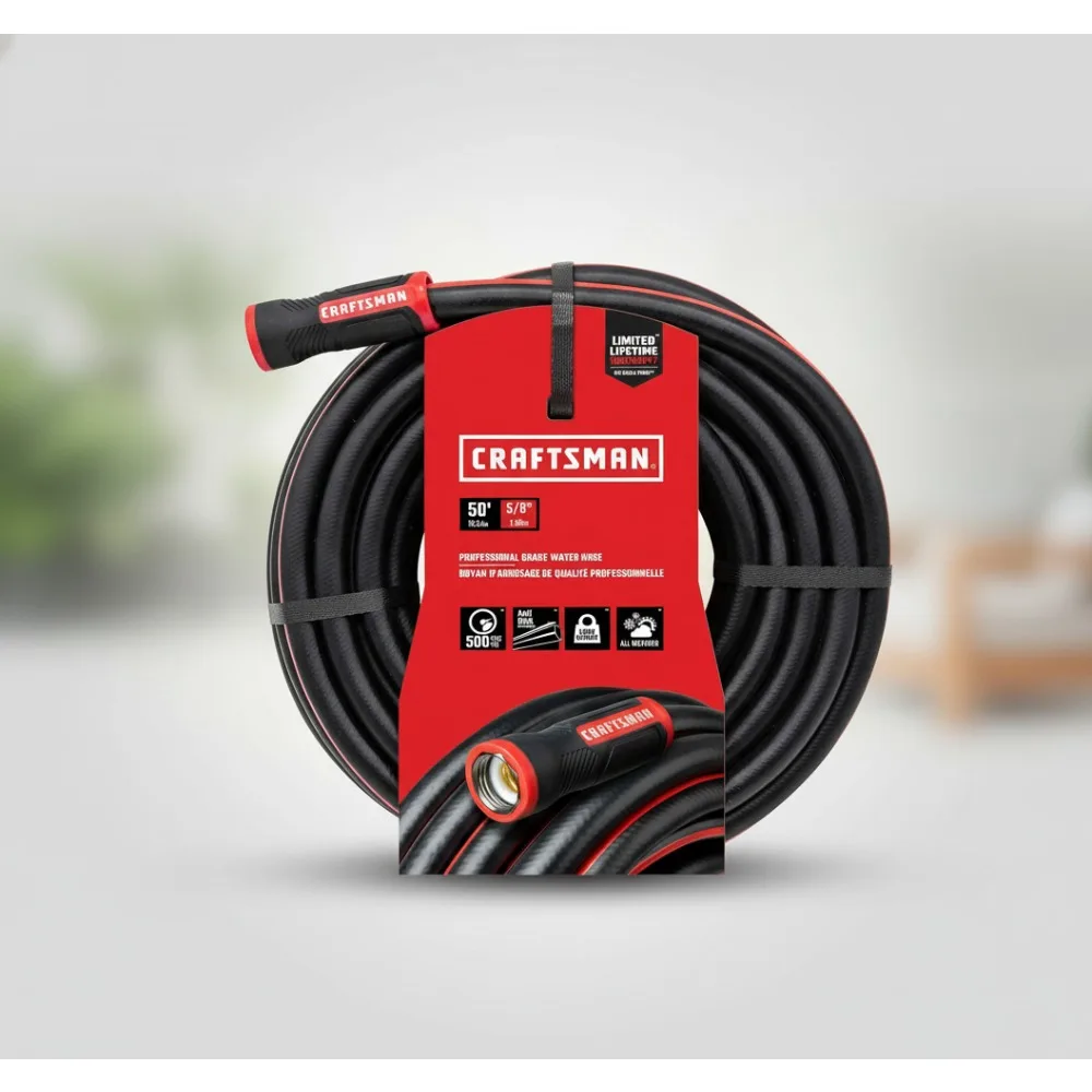 

Heavy Duty Professional Garden Hose 50ft Flexible Cold Resistant Water Hose for Homeowners Professionals
