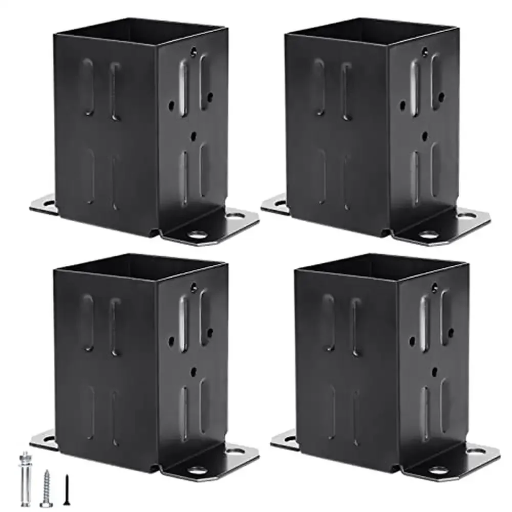 

Деревянный столб для забора, анкерное основание, черная сталь с порошковым покрытием, 4x4, набор из 4 винтов, крепеж для бетона