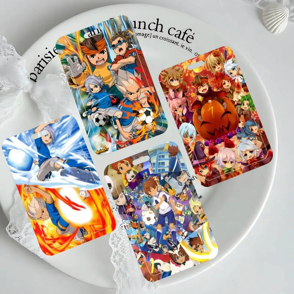 Inazuma Eleven Anime ID Card Holder Neck Strap Pendant Door Badge Holder Lanyards Keychain Work Credential Case Gift