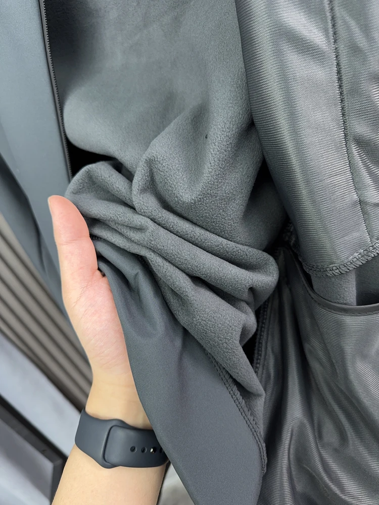 سترة رجالية غير رسمية مبطنة بالصوف السميك في الهواء الطلق سترة رجالية ذات مقاس قياسي موضة نمط حضري للربيع والخريف والشتاء Pam... #2