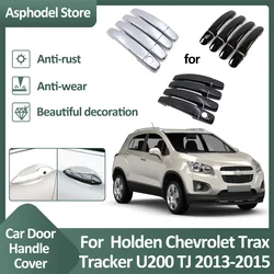 Car Door Handle Trim Cover For Holden Chevrolet Trax Tracker U200 TJ MK1 2013~2022 Exterior Luxurious Chrome Sticker Accessories