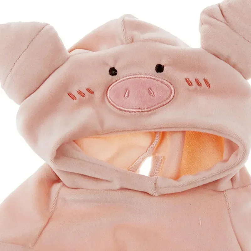 Dog Cute Pig Head Hoodies Clothes Pet Puppy Cartoon Costumes Plush Jumpsuit for French Bulldog Teddy Clothes, S/M/L