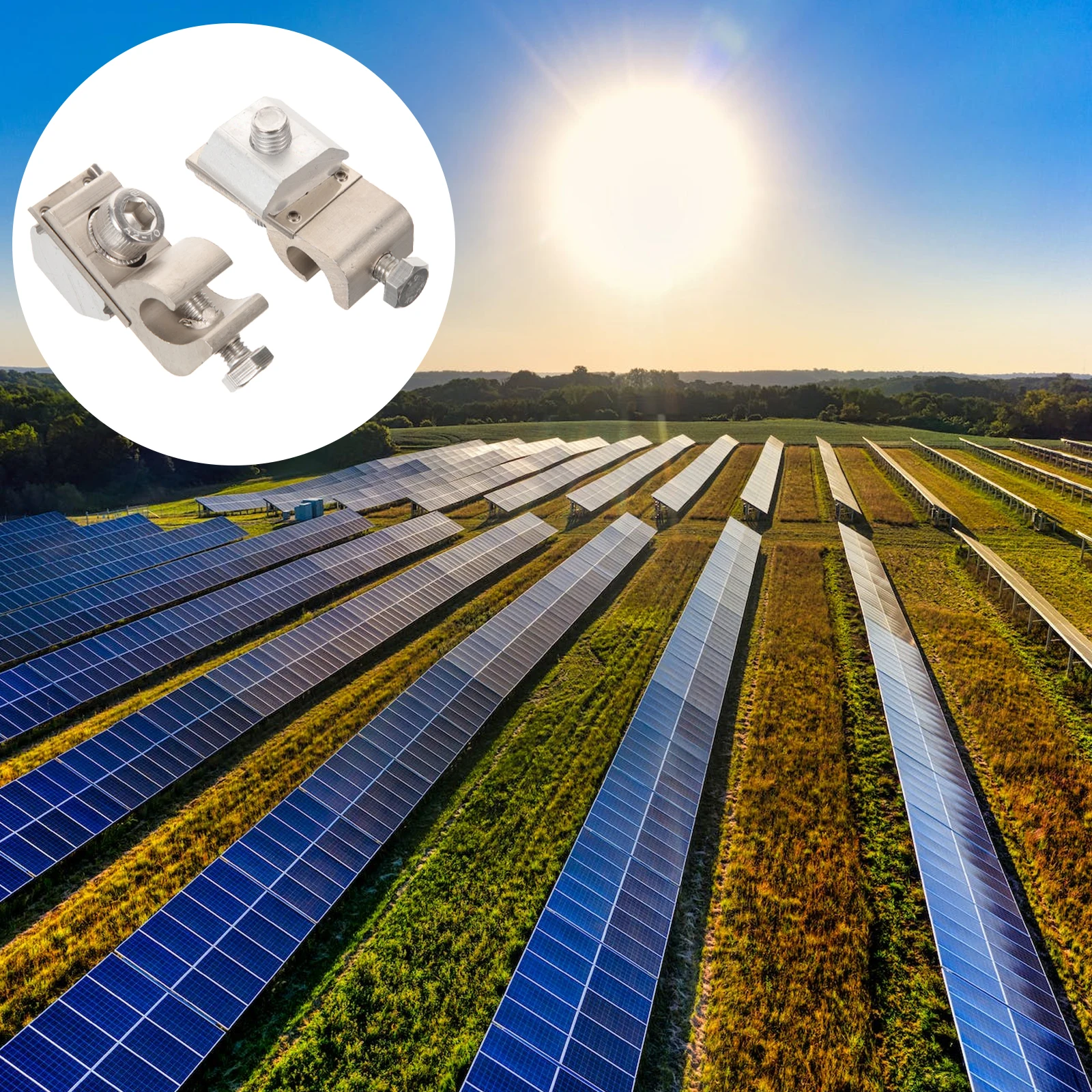 

2 шт., зажим для заземления солнечной панели, прочные держатели проводов M6, шестиугольная фотоэлектрическая система, аксессуары, зажим для заземления солнечной панели