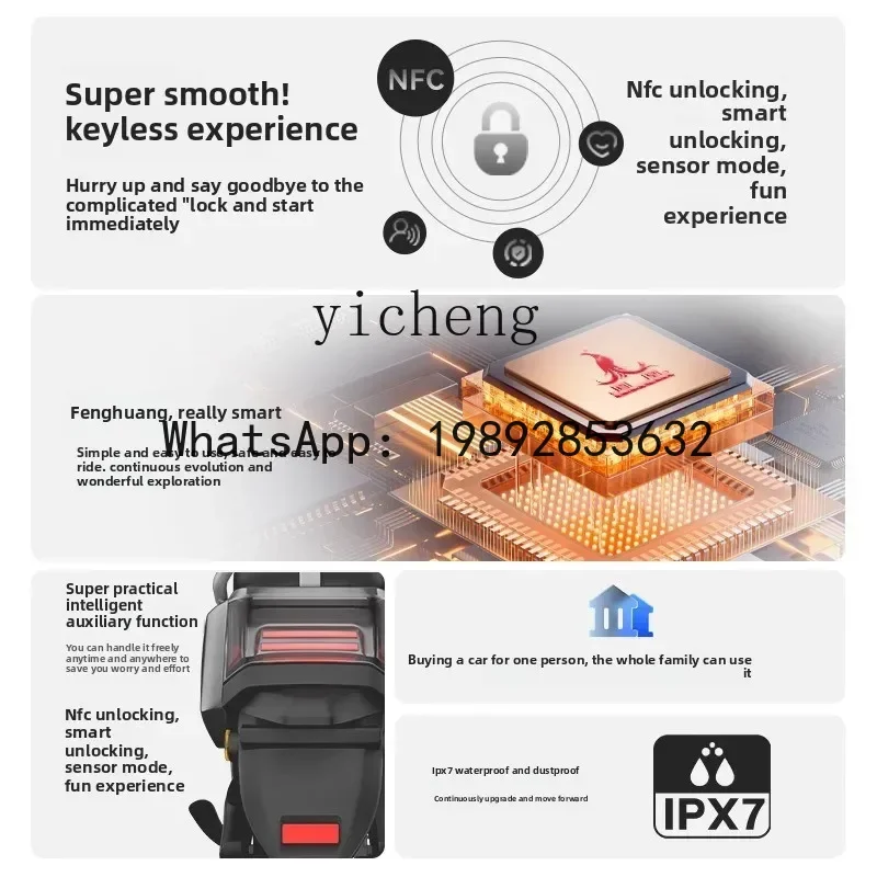 Sepeda motor listrik kecepatan tinggi AB Phoenix, kendaraan dewasa, sepeda motor listrik dengan daya tahan baterai lama, mobil baterai untuk komuter