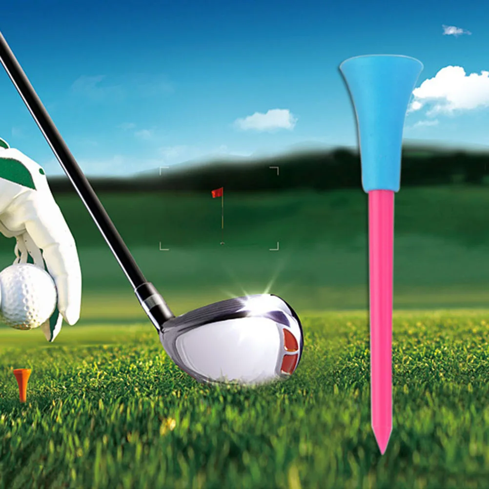 

50 Pcs/Set Golf Tee Pegs Tees Unbreakable Double Layer 3 1 4 Inch Wood 1/4