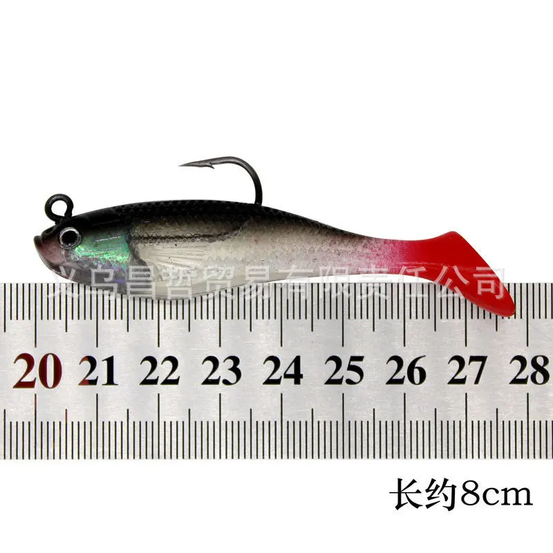 5pcs8cm9g Soft Bait, Luminous Path Sub Bait, Biomimetic Bait, Five Color Flying Fishing Lure, Fishing Accessories, Outdoor Tools