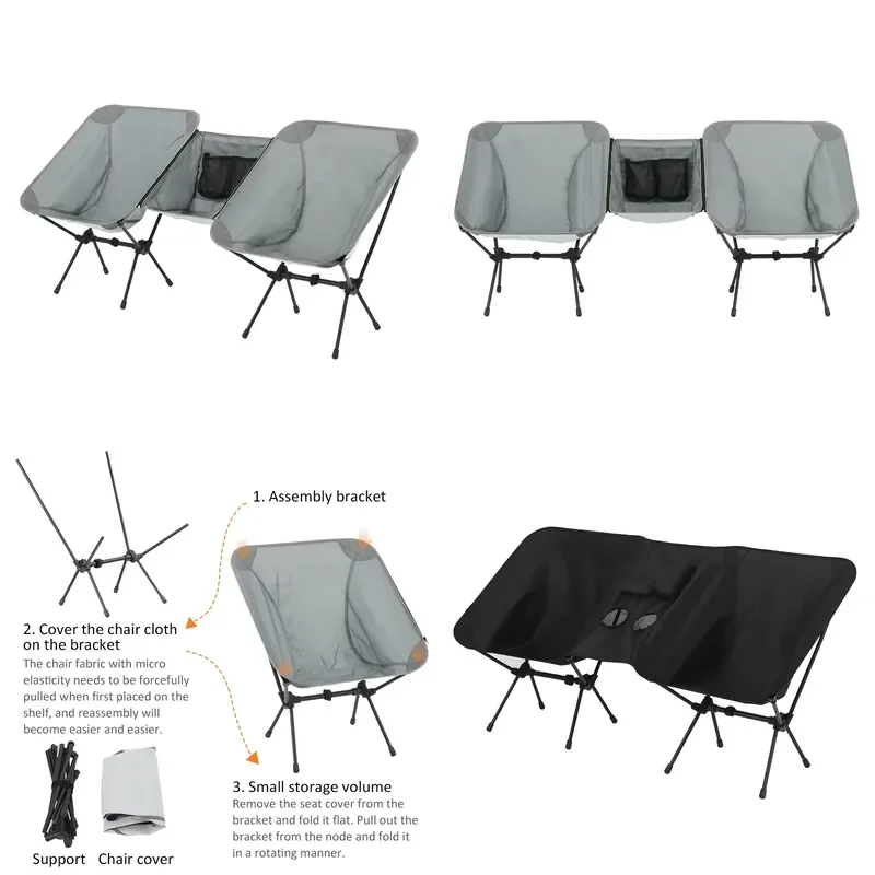 for Outdoor Furniture Portable 2-Person Camping Chair Backpack Compact Leisure Beach Bimonthly Chair