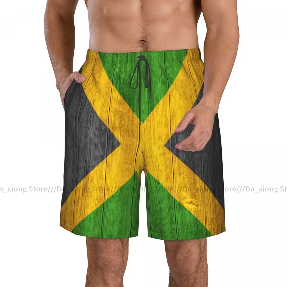 Mens Swimwear Swim Short Trunk Flag Of Jamaica Beach Board Shorts Swimming Surffing shorts