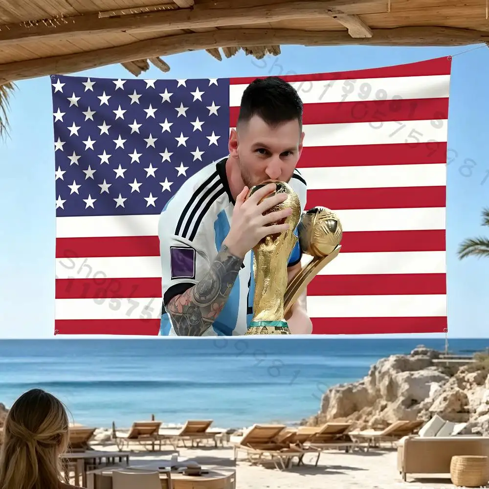 L-Lionel M-Messi Football High-Quality Flag Tapestry Banner Bedroom Living Room Bar Party Wall Decor Outdoor Use
