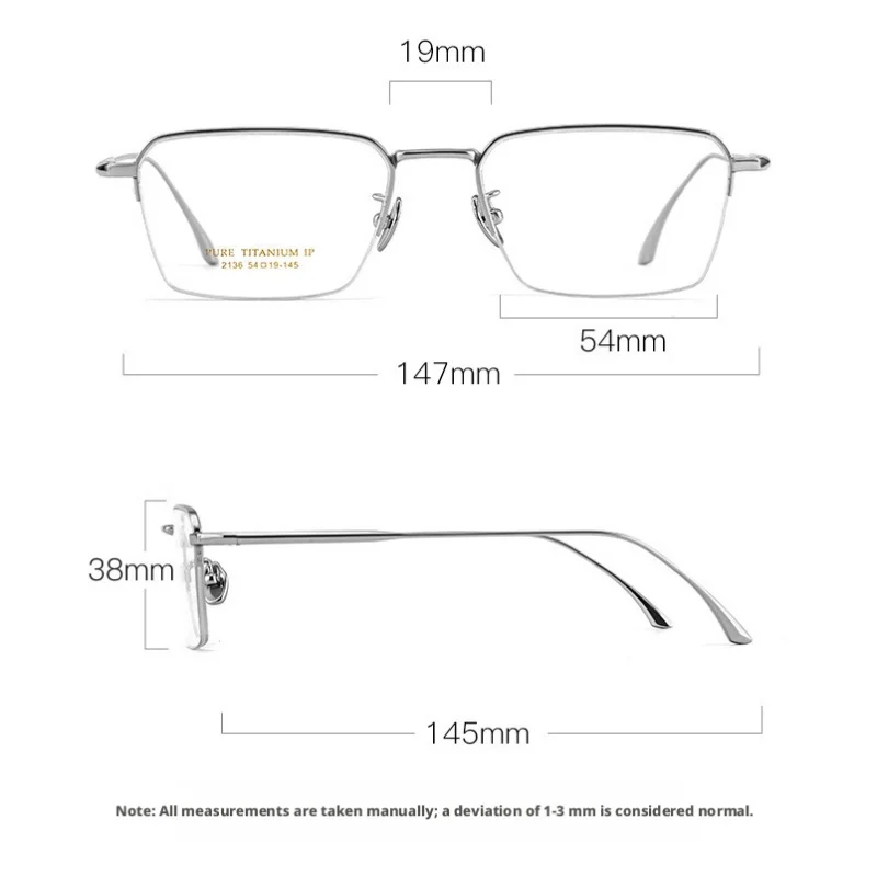 New Men's Rectangular Formula Glasses Big size Pure Titanium Progressive Photochromic Anti Blue Light Finished Eyeglasses 2136
