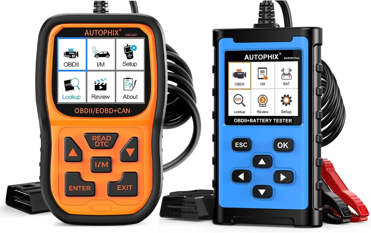 

Сканер OM126P+ OBD2 со сканером OBD2 BAS300 Plus и тестером аккумуляторов