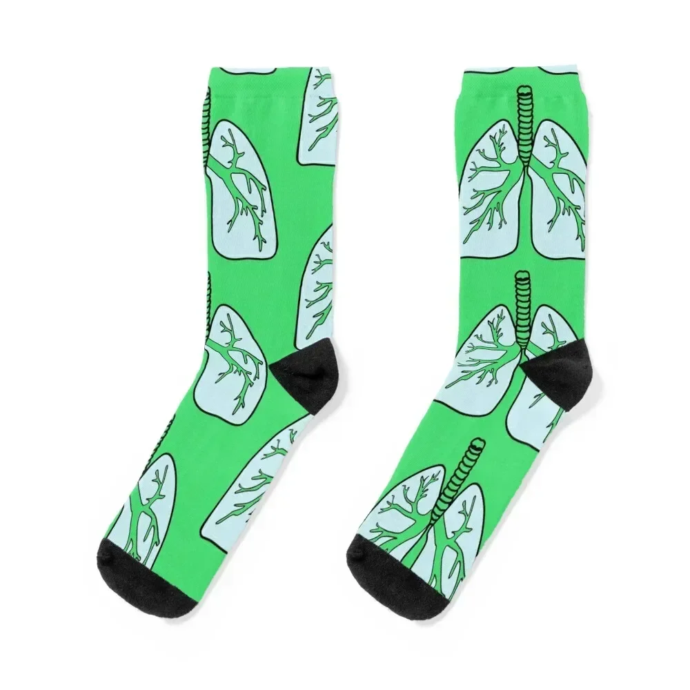 

Blue and Green Lungs Socks Lots cartoon cycling funny gift Designer Man Socks Women's anti-slip kawaii crazy Socks Male Women's