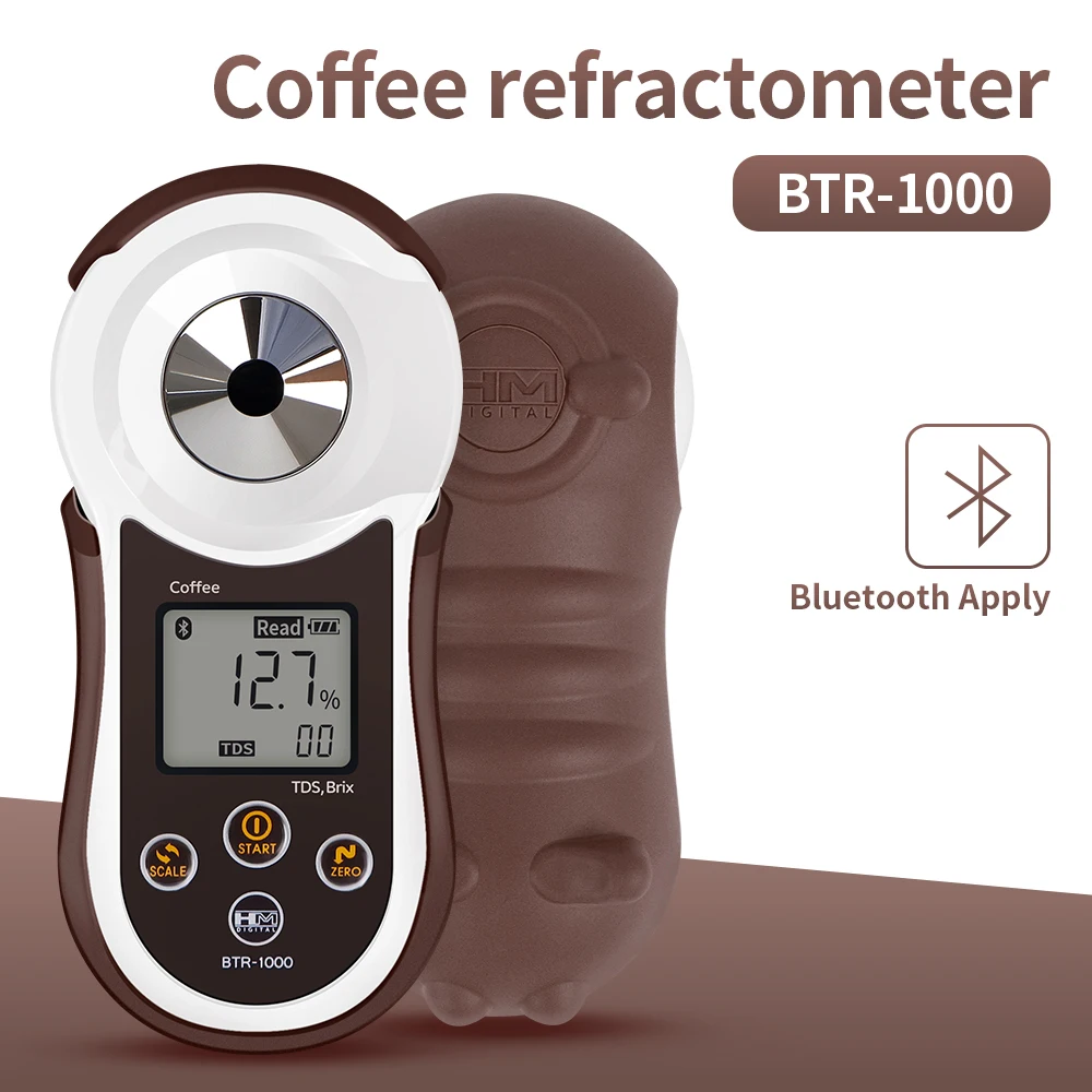 Hand Held Digital Coffee Refractometer 0-26% Brix TDS Coffee Suger Concentration Meter Tester Detector Densitometer RCM-1000BT