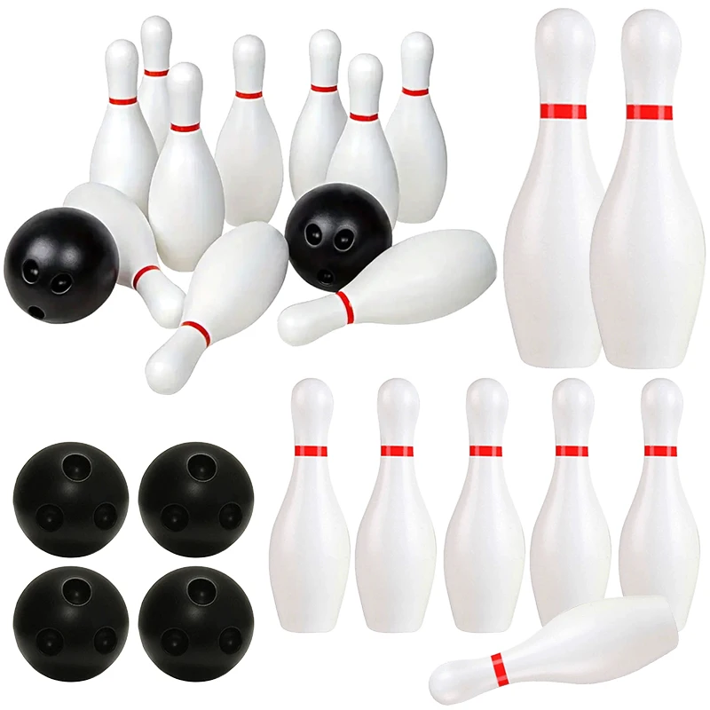 1/2 مجموعة لعبة البولينج 16 سنتيمتر الأبيض البولينج دبوس 7 سنتيمتر الكرة السوداء التوازن ممارسة الرياضة الدعائم الأسرة حفلة التفاعلية مضحك ألعاب ZYF #1