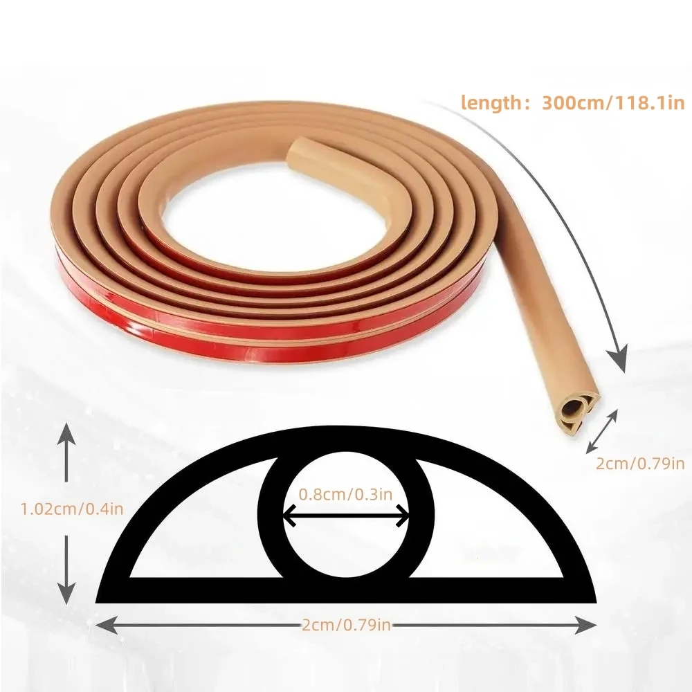 3m Floor Cord Cover Floor Cable Sheaths PVC Flexible Electrical Conduit Cable Protectors Self-adhesive Cable Hiders for Floors 1