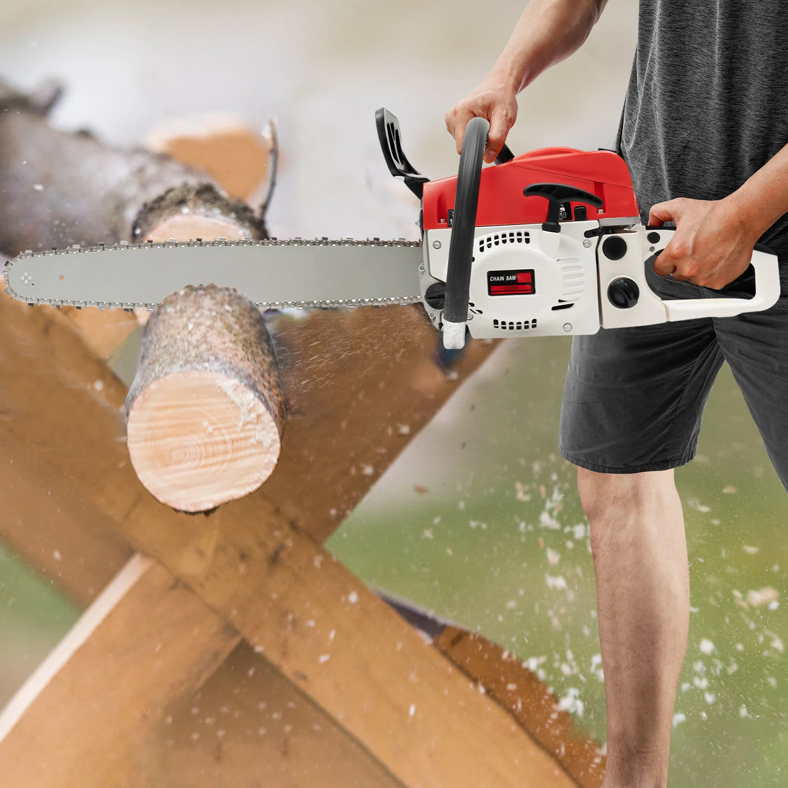 22-calowa piła łańcuchowa 52CC zasilana gazem piła łańcuchowa benzynowa piła łańcuchowa do cięcia drewna piła gazowa zestaw pił łańcuchowych do cięcia drewna