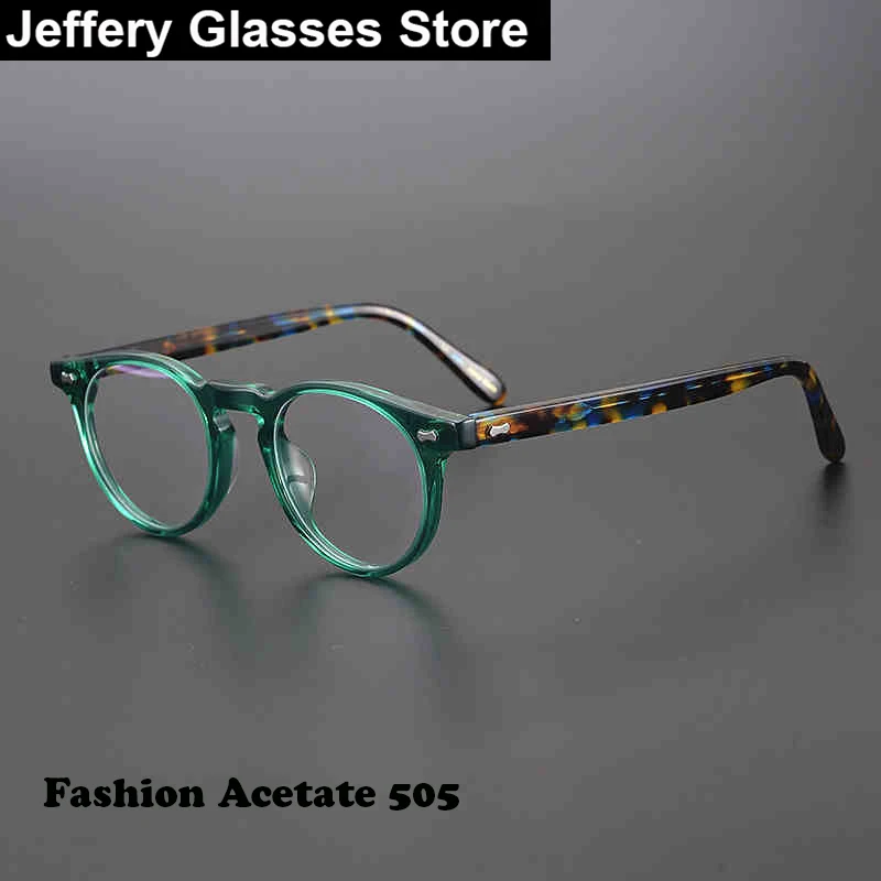 

Retro Square Acetate Glasses Frame Eyeglasses Men Women Read Myopia Eyewear Optical Prescription Anti Blue Lens Japanese Brand