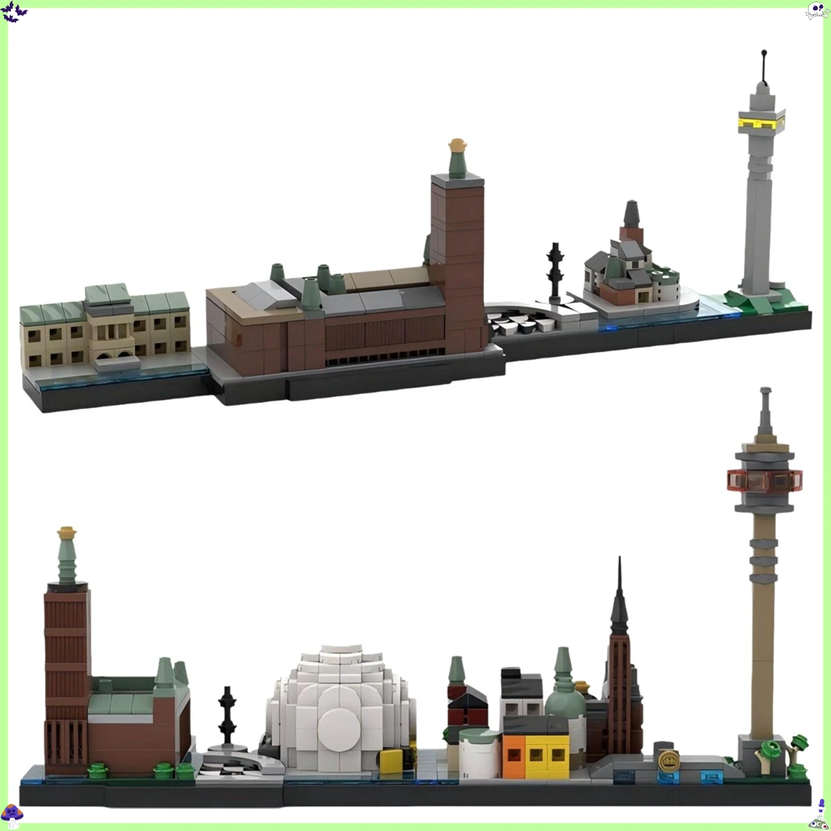 

Конструктор MOC «Шведская архитектура: городской пейзаж», модель «Стокгольм», набор для сборки, развивающая игрушка-головоломка для детей, коллекционный подарок для взрослых