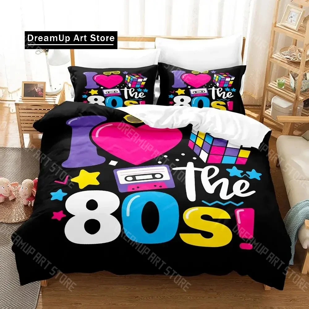

2025 I Love The 80s Bedding Set Single Twin Full Queen King Size Bed Set Adult Kid Bedroom Duvetcover Sets Anime