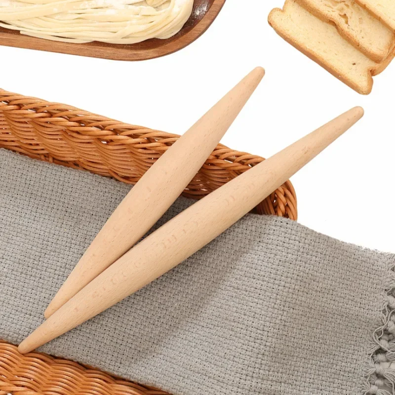 23cm/28cm Dough Roller Wood Non-Stick Double Tip Fondant Cake Pasta Dumpling Skin Maker Bakeware Rolling Pin Cooking Tool