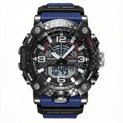 Fashion Quartz Digital Men Watch Dual time Army Blue Sport Man Wristwatches reloj hombre Waterproof Led Male Diver Watches Gift