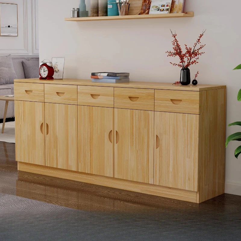 

Log Modern Simple Multifunctional Sideboard Solid Wood Durable Hardwearing Cupboard Sencillo Y Duradero Dining Room Furniture