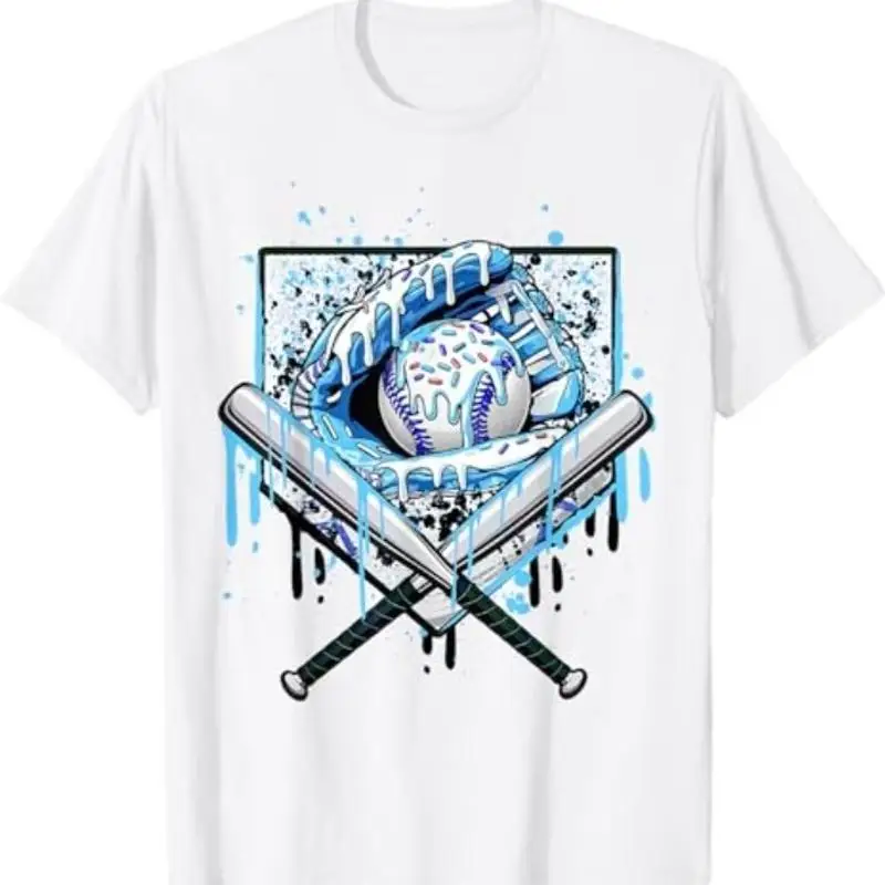 

Бейсбольная капельная футболка для мальчиков с мороженым, молодежная футболка