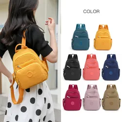 Oxford Cloth Backpack Simple Portable Rucksack Ladies Bag Light Casual Nylon Cloth Backpack Multicolor School Bag Travel Bag