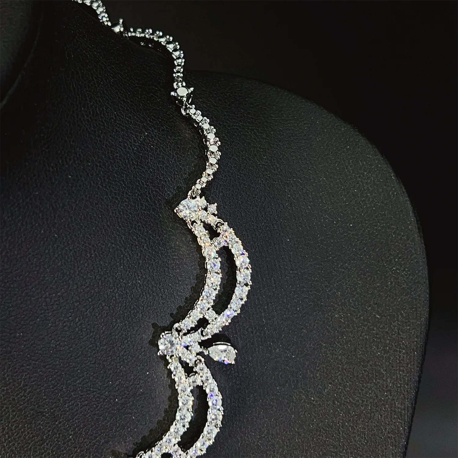 Alta sensação luz luxo jóias colar brincos 2 peças conjunto saudita casamento baile de formatura vestido feminino presente do feriado banquete M-612
