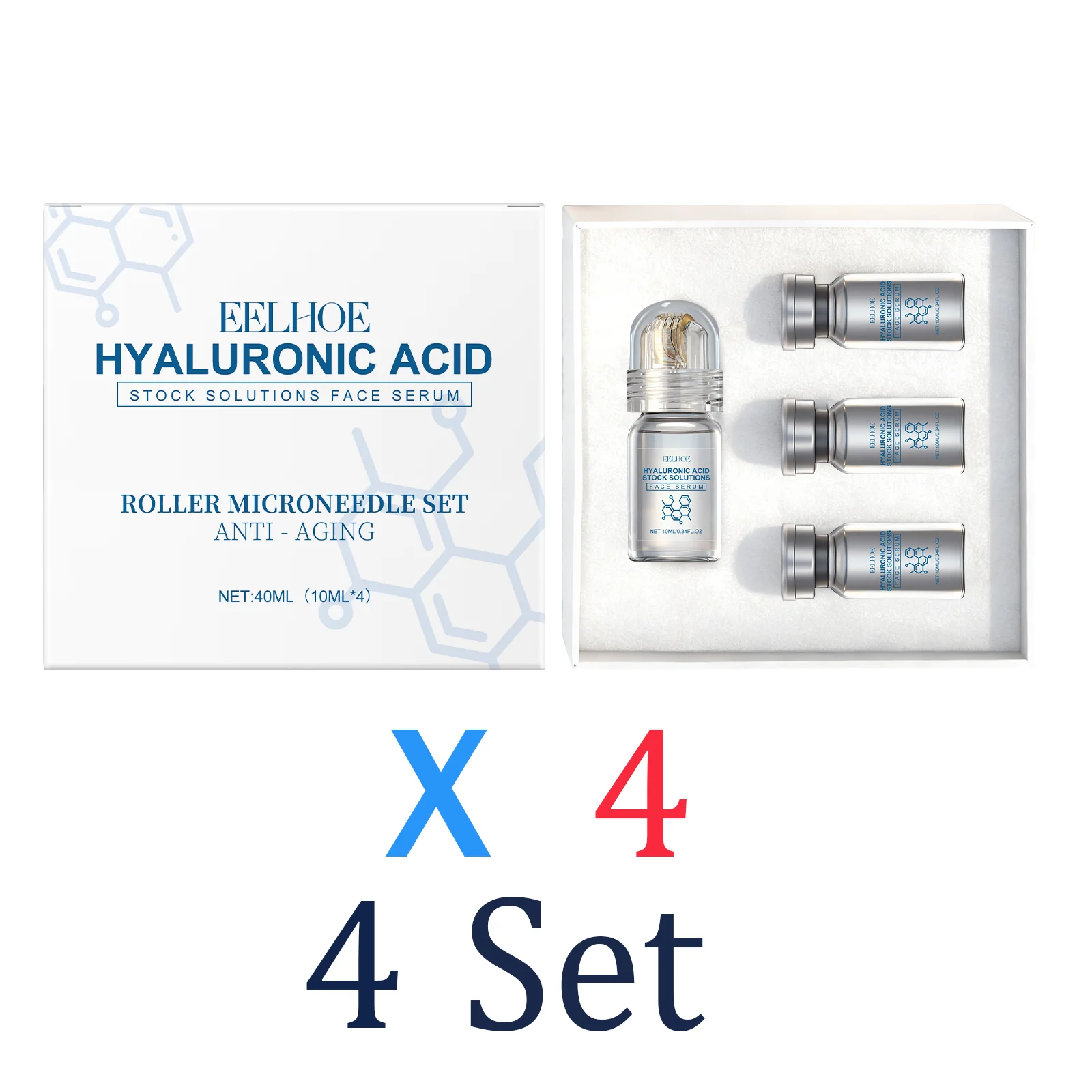 Niacinamide Microneedle serum Gezichtserum Kit 0.25mm Hydraterende Huidverzorgende Winterverzorging Gezichtsroller Dagcrème 30ml