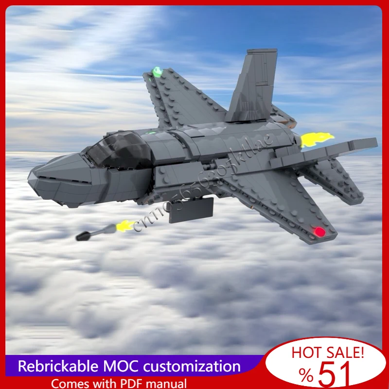 624 Parts F 35B Single Engine MultiRole Stealth Fighter MOC Building Blocks Bricks DIY Creative Assembly Toys For Kids Xmas Gift