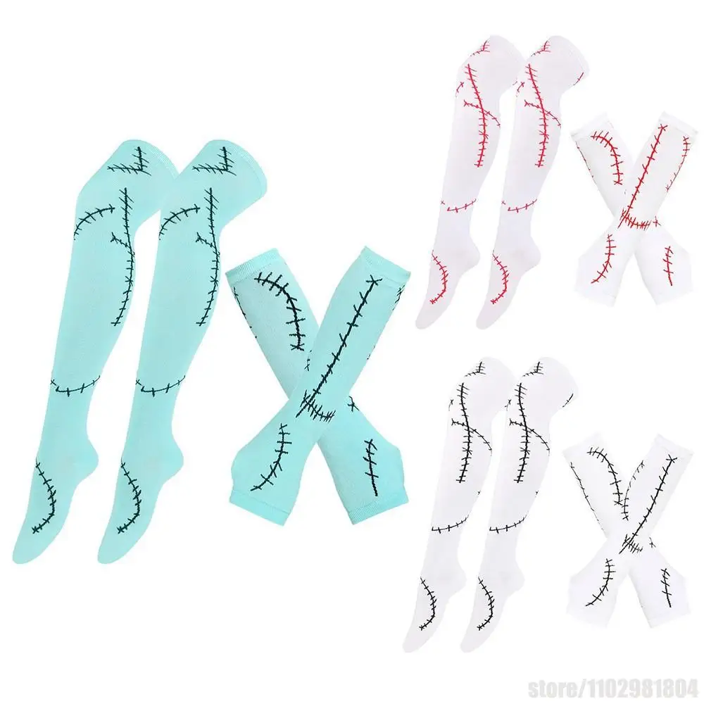

Scar Sleeve Halloween Cosplay Costume Accessories Zombie Bloody Long Socks Sally Dress Accessories Stage Performance Props