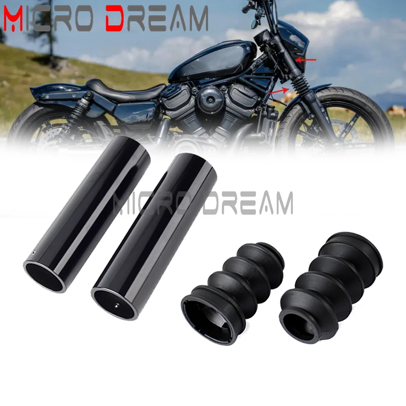 

Motorcycle Front Fork Gaiters Covers Front Fork Shock Absorber Kit Accessories For Harley Nightster 975 RH975 Nightster975 22-23