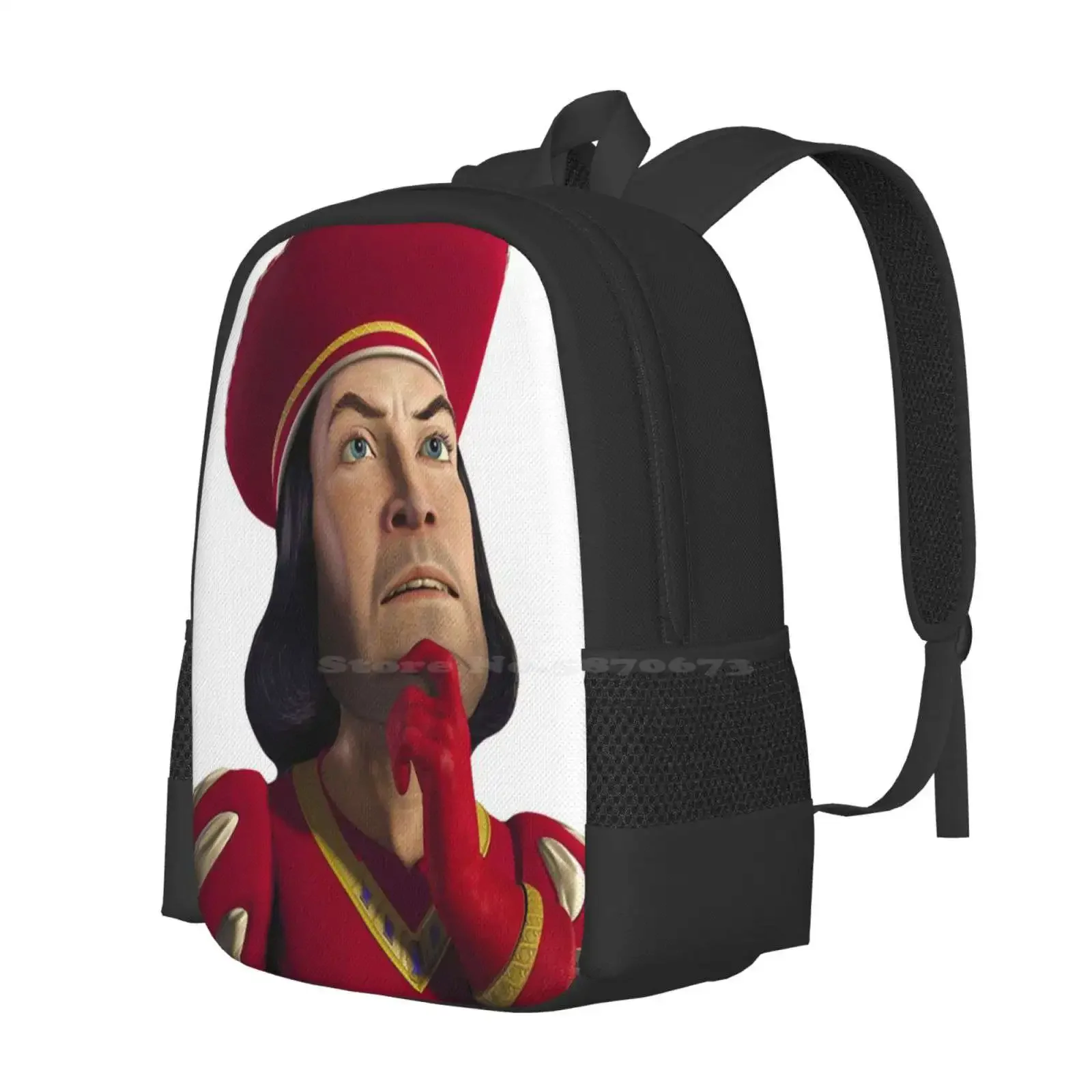 Lord In Thought رائجة البيع حقيبة مدرسية على ظهره حقائب الموضة Lord Farquaad Smoulder Thinking Pose Posing #2