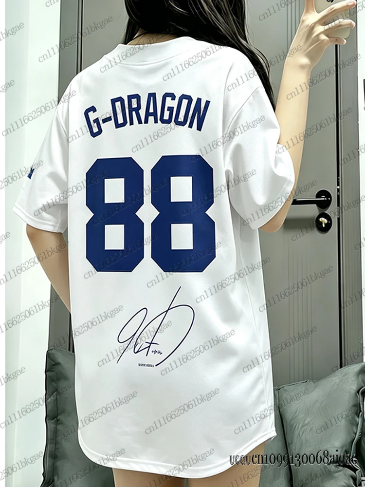 BIGBANG 20th Anniversary World Concert Tour Baseball Jerseys For Women Casual Sports Baseball Shirts Oversized Y2K Street Tops