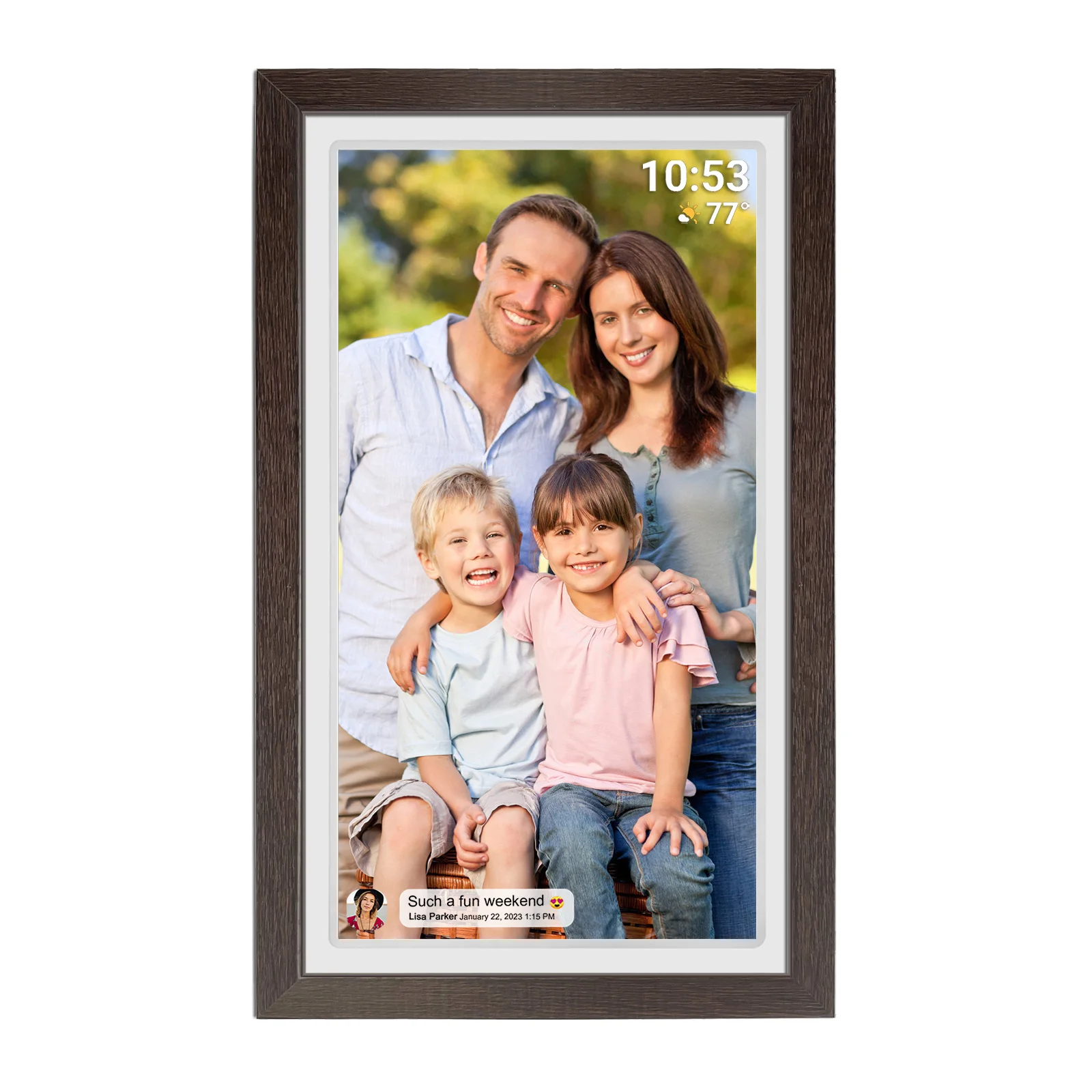 21.5 inch wooden WiFi frame digital photo frame 32GB storage 1920 * 1080 IPS touch screen digital photo frame