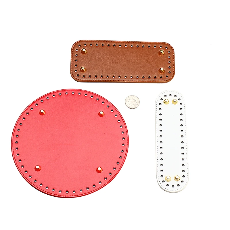 Oval Round Bottom For Knitted Bag PU Leather Bag Base Handmade Bottom High Quality With Holes Diy Crochet Bag Bottom Accessories