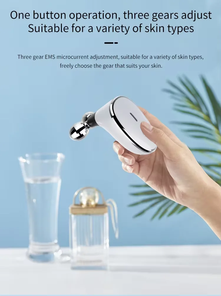 Biblioteca intelligente Dispositivo di bellezza Anti-età Microcorrente Rullo di sollevamento del viso Massaggiatore facciale Rafforzamento Microcorrente Toni facciale