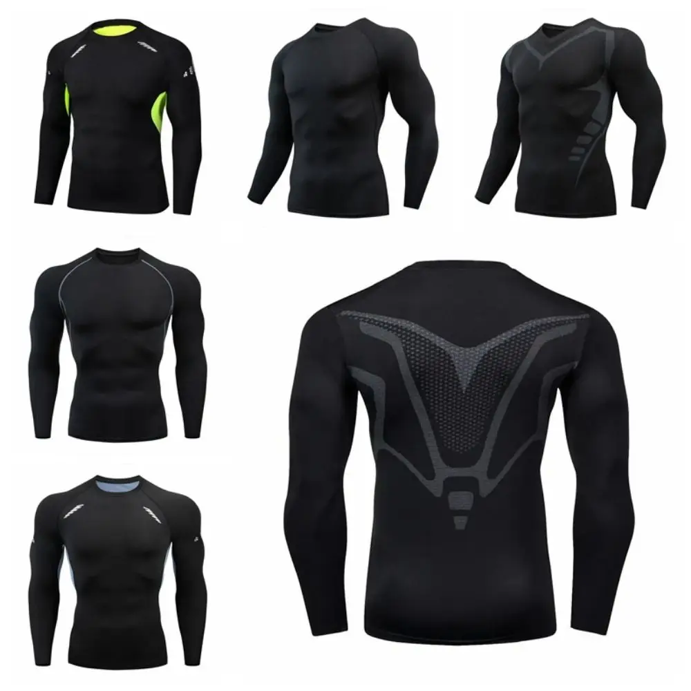 

Quick Dry Men Running Sport T Shirt Compression Top Tight Training Gym Sport Running Shirts Jersey Sportswear