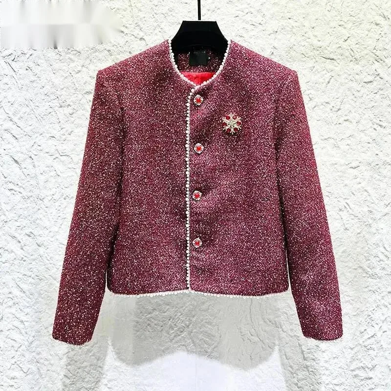 Niche Fashion Male Jacket 2026 Spring New Pearl Buttons Decoration Long Sleeve Short Coats Trend Handsome Clothing ZA35