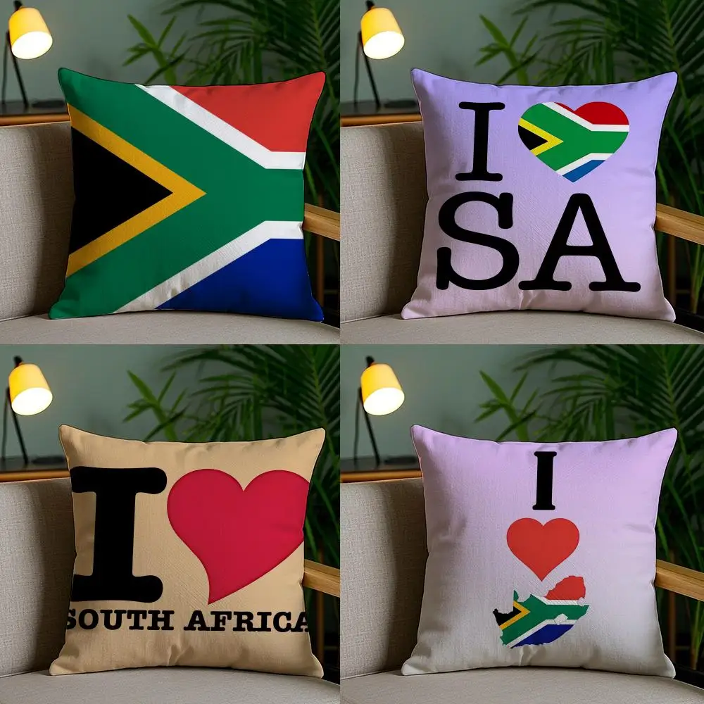 South Africa RSA Flag Pillow Case Pillow Case Plush Fabric Soft Double Sided Print Home Sofa High Quality Cushion