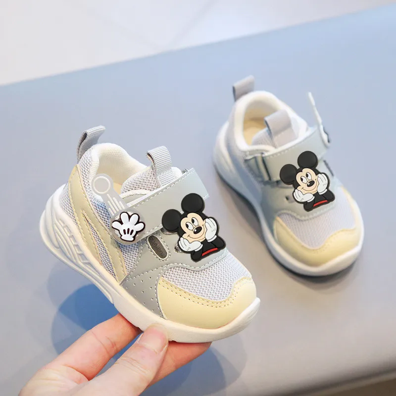 

Новая осенне-зимняя обувь для малышей Disney, весенне-летняя повседневная обувь с Микки Маусом для мальчиков и девочек, детские кроссовки