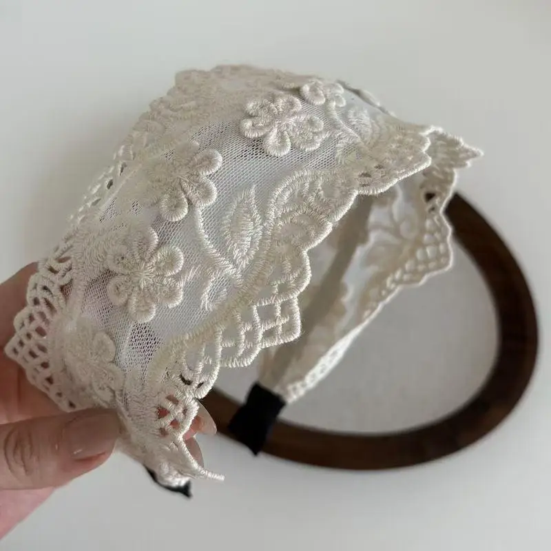 Neue Niedliche Elegante Weiße Spitzen-Haarbänder Stirnband für Frauen und Kinder Scrunchies Haarreif Haarschmuck Kopfschmuck Ornament – Detail 12