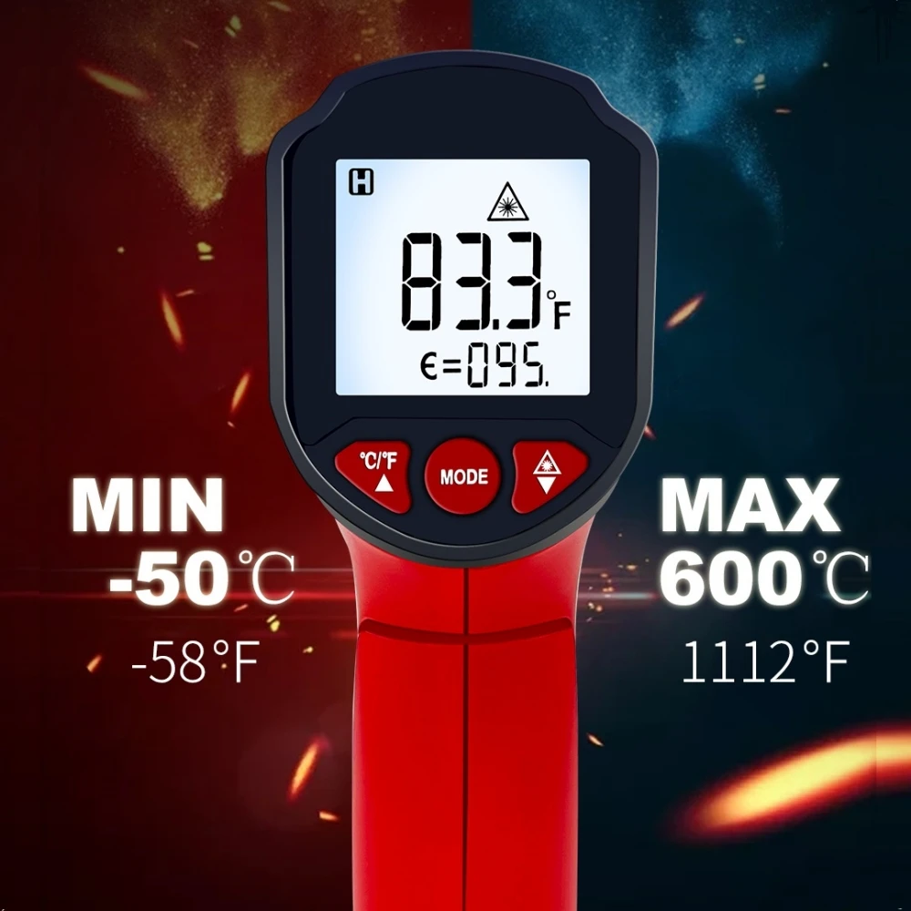 ИНСТРУМЕНТ ET6530C -50 ° C-600 ° C Ручной цифровой термометр с лазерной подсветкой, промышленный термометр для кухни, автомобиля на открытом воздухе