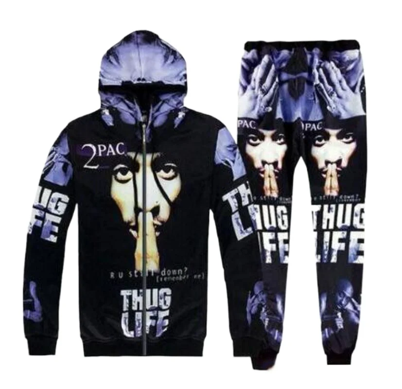 

Выпуск новые мужские/женские тупак 2Pac забавные модные спортивные костюмы с 3D принтом брюки + толстовка на молнии повседневная спортивная одежда