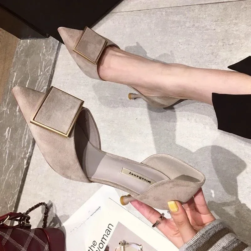 

Женская обувь, туфли-лодочки на каблуке с острым носком, женские туфли на высоком каблуке-шпильке, пикантные молодые туфли из натуральной марки, весна, оптовая продажа, стильные, популярные 39