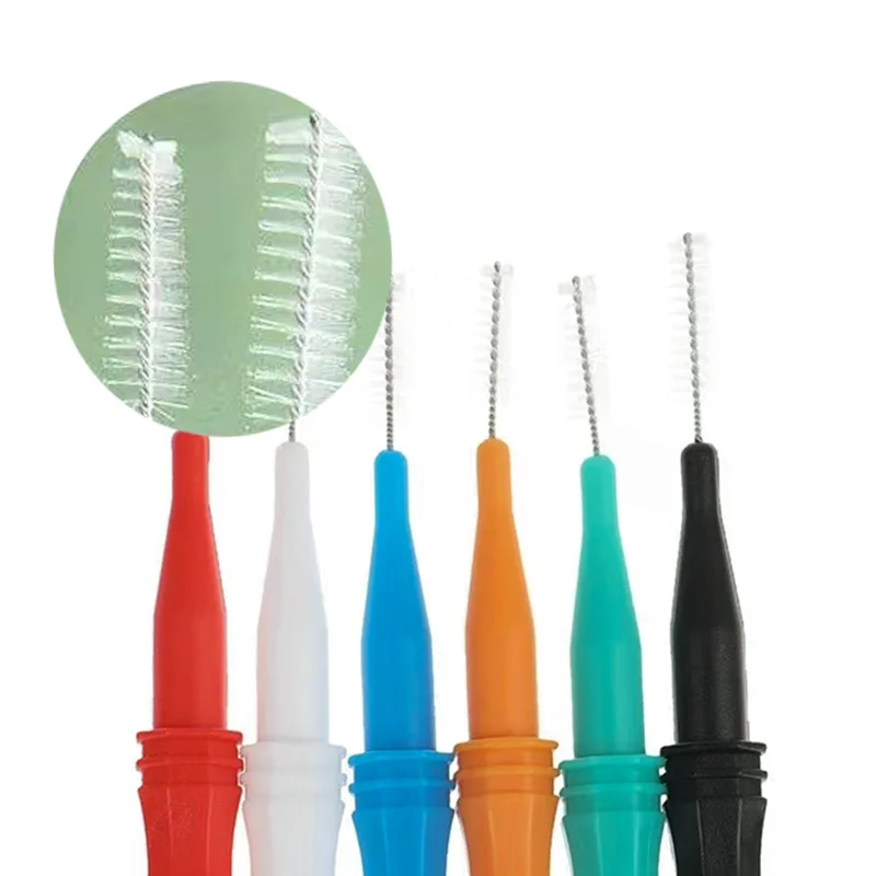 Cepillos interdentales para dentistas, hilo dental para blanquear los dientes, herramientas de Limpieza de dientes de ortodoncia, 0,8mm