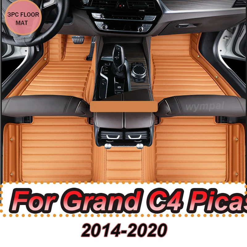

LUXURY Car Mats For Citroen Grand C4 Picasso SpaceTourer 7seat 2014~2020 Non-slip leather Mat